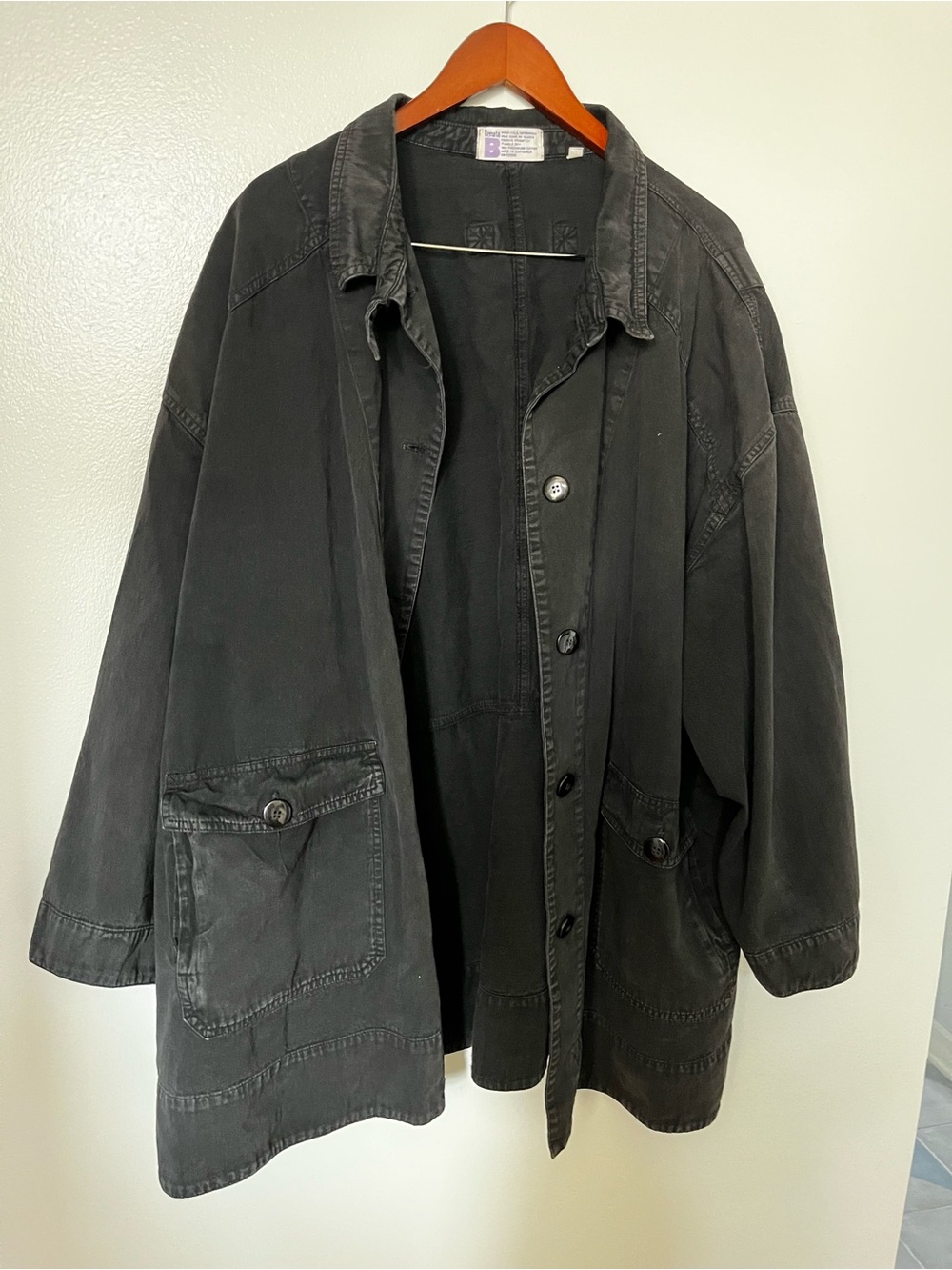 True Vintage 1980-1990’s Plus Size Unisex Chore Coat Button-Front 100% Cotton